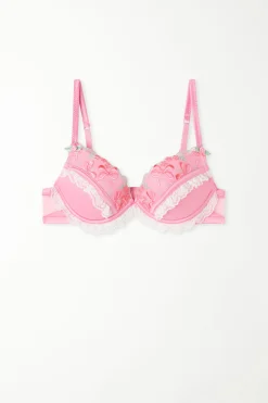 Los Angeles Pink Candy Lace Super Push-Up Bra - Push-up - Women | Tezenis