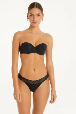 Madrid Ultra Padded Microfiber And Recycled Lace Bandeau Bra - Strapless And Bandeau - Women | Tezenis