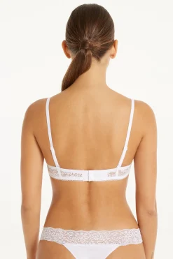 Madrid Ultra Padded Microfiber And Recycled Lace Bandeau Bra - Strapless And Bandeau - Women | Tezenis