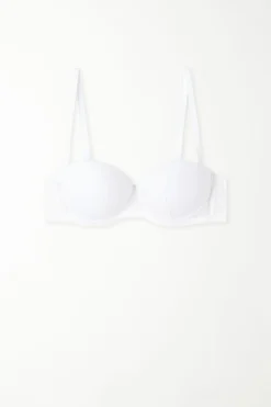 Madrid Ultra Padded Microfiber And Recycled Lace Bandeau Bra - Strapless And Bandeau - Women | Tezenis