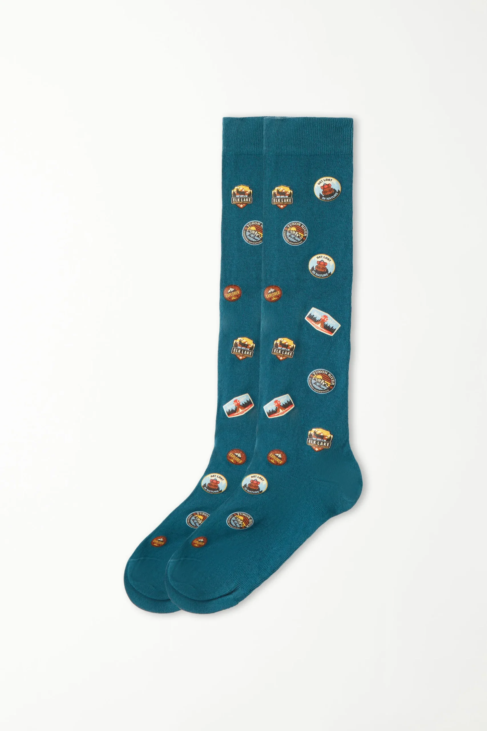 Men’s Long Printed Cotton Socks - Long Socks - Men | Tezenis