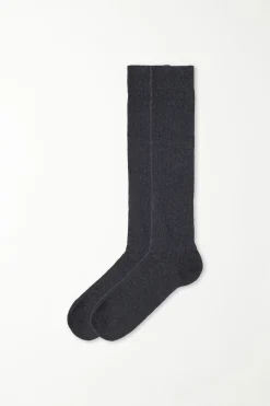 Men’s Long Ribbed Cotton Socks - Long Socks - Men | Tezenis