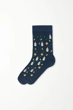 Men's Printed Cotton Crew Socks - Short Socks - Men | Tezenis