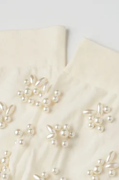 Microfiber Stockings With Pearl Appliqués - Socks - Women | Tezenis