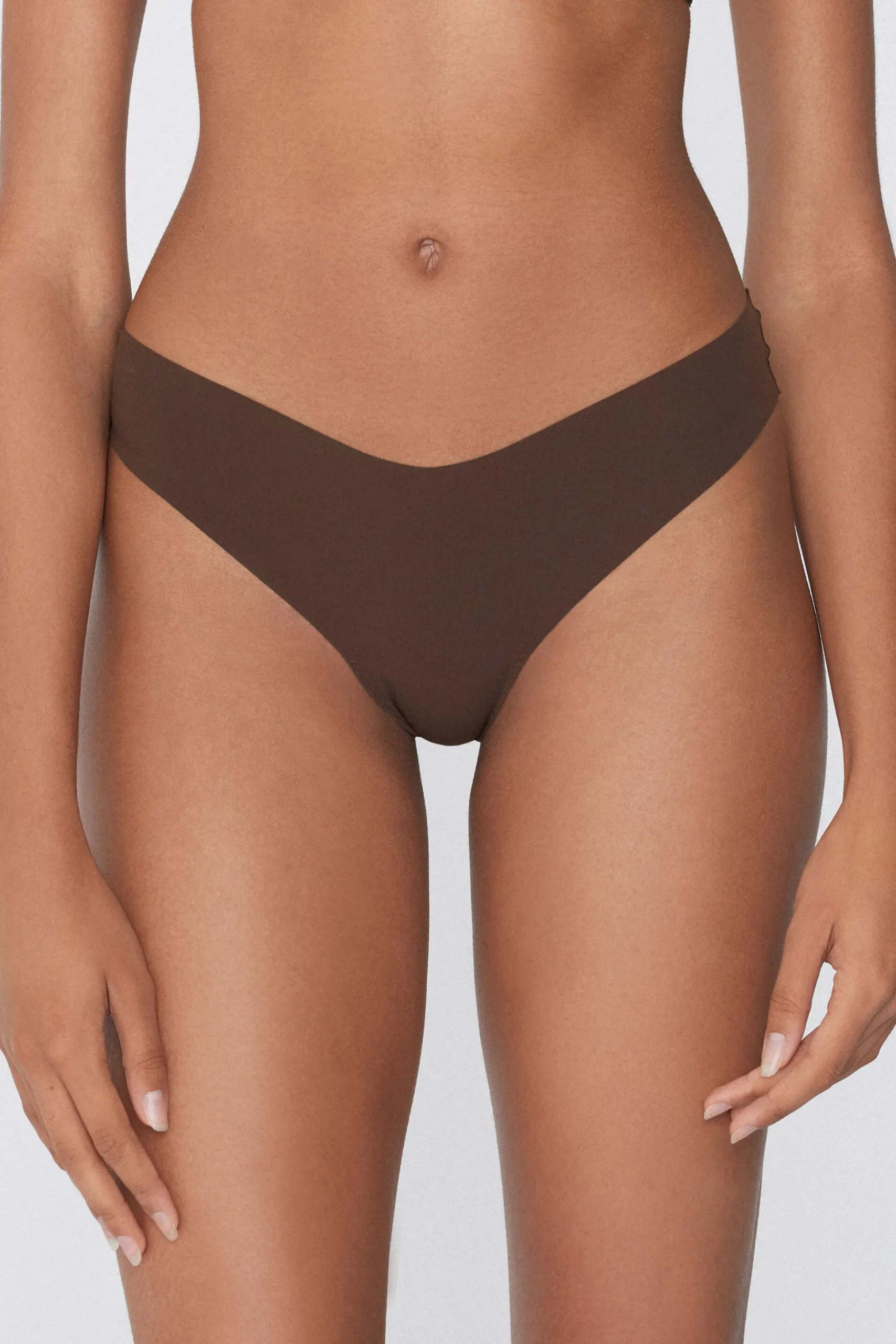 Microfiber V-Shaped Laser-Cut Brazilian Panties - Cheeky Briefs - Women | Tezenis