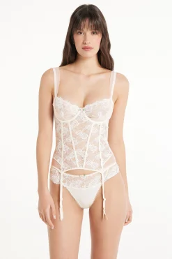 Milk Roses Lace Balconette Merrywidow - Underwear Bodysuits - Women | Tezenis