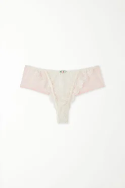 Milk Roses Lace Brazilian Panties - Cheeky Briefs - Women | Tezenis