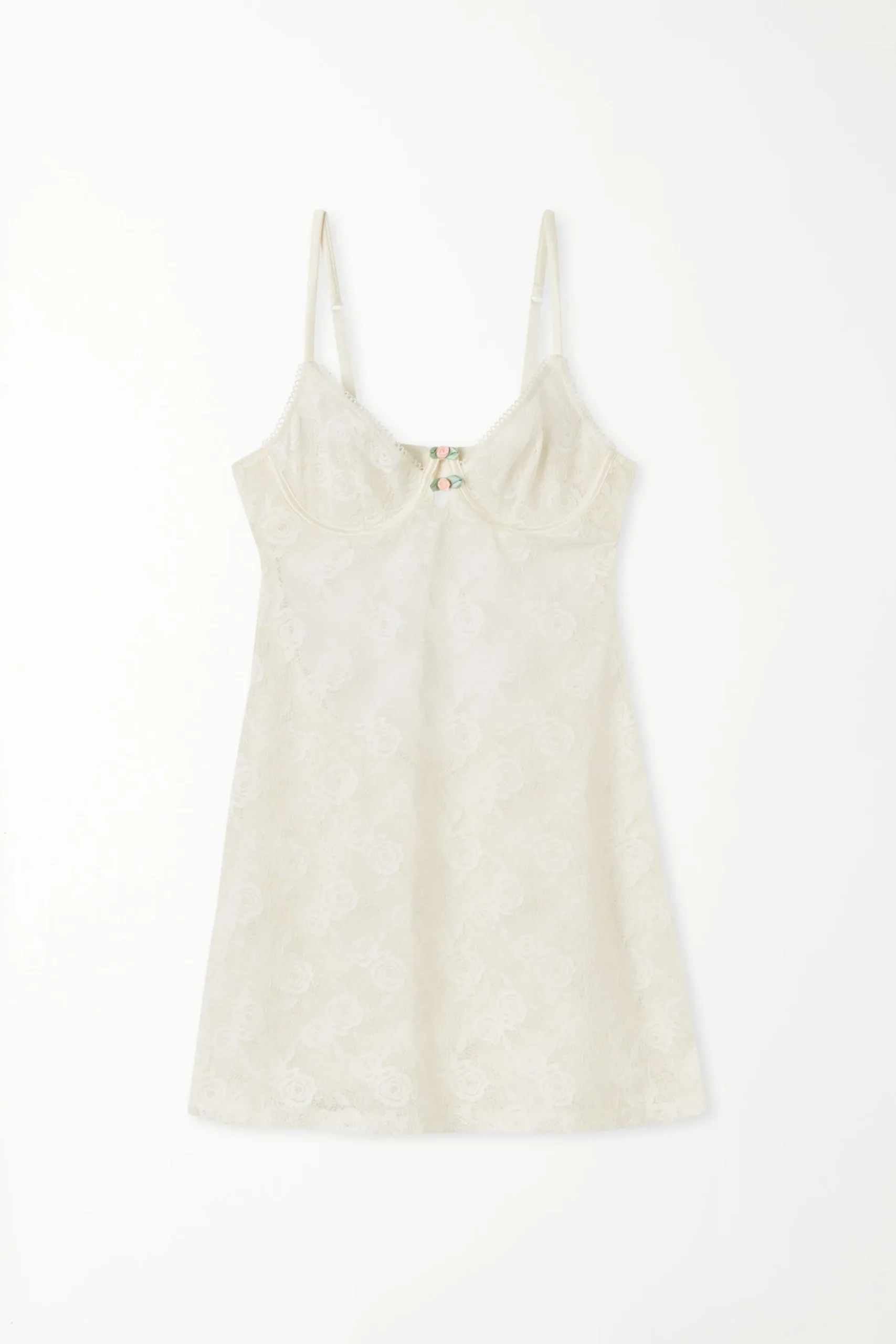 Milk Roses Lace Chemise With Balconette Cups - Slips - Women | Tezenis