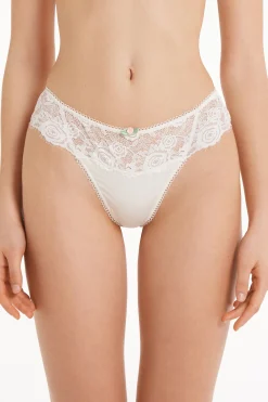 Milk Roses Lace High-Cut Thong - G-strings And Thongs - Women | Tezenis