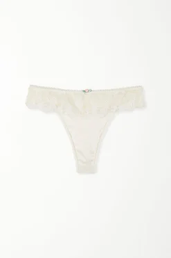 Milk Roses Lace High-Cut Thong - G-strings And Thongs - Women | Tezenis