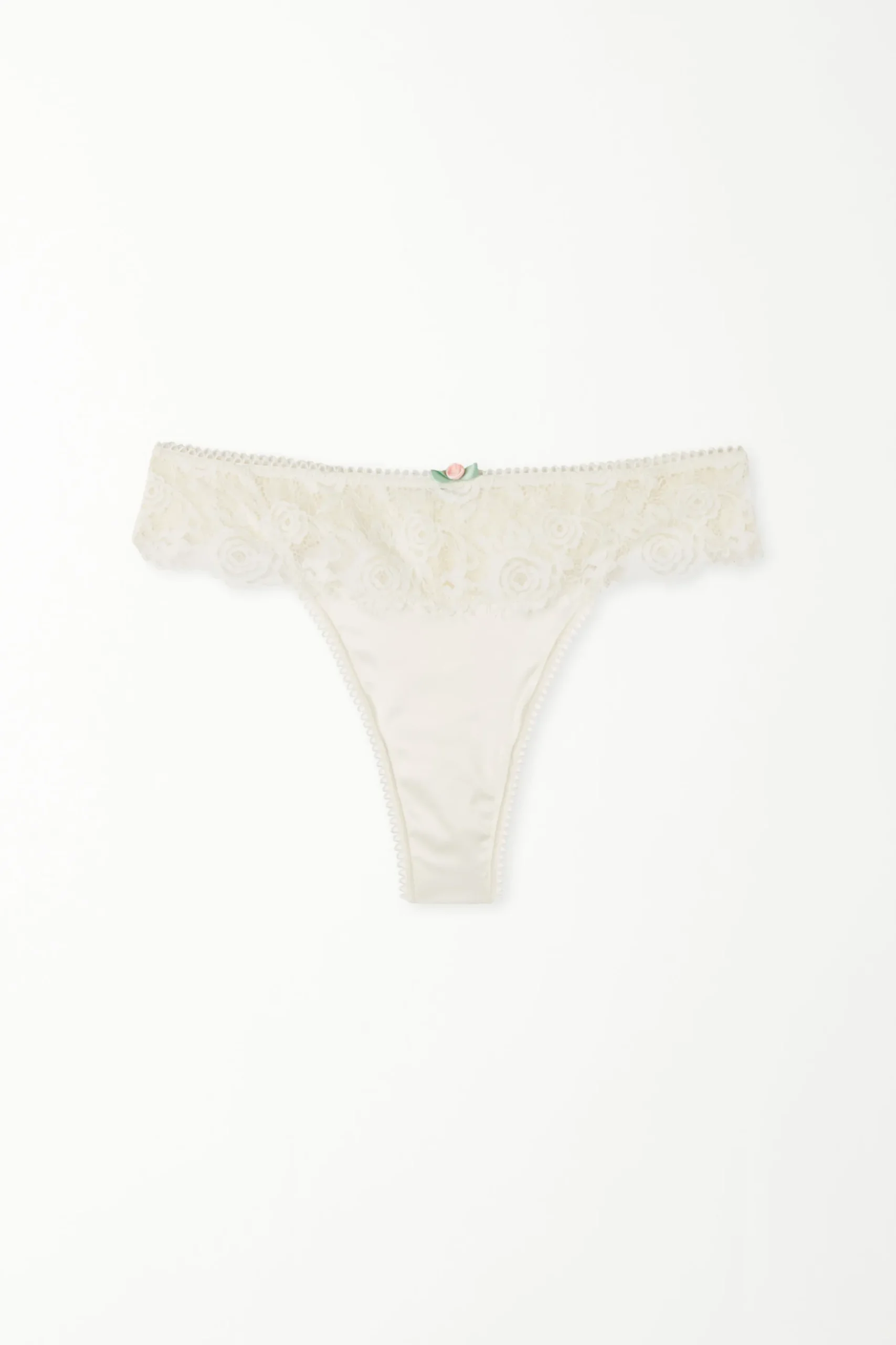 Milk Roses Lace High-Cut Thong - G-strings And Thongs - Women | Tezenis