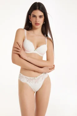 Milk Roses Lace Wien Lightly Padded Balconette Bra - Push-up - Women | Tezenis