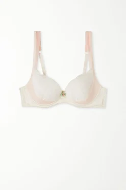 Milk Roses Lace Wien Lightly Padded Balconette Bra - Push-up - Women | Tezenis