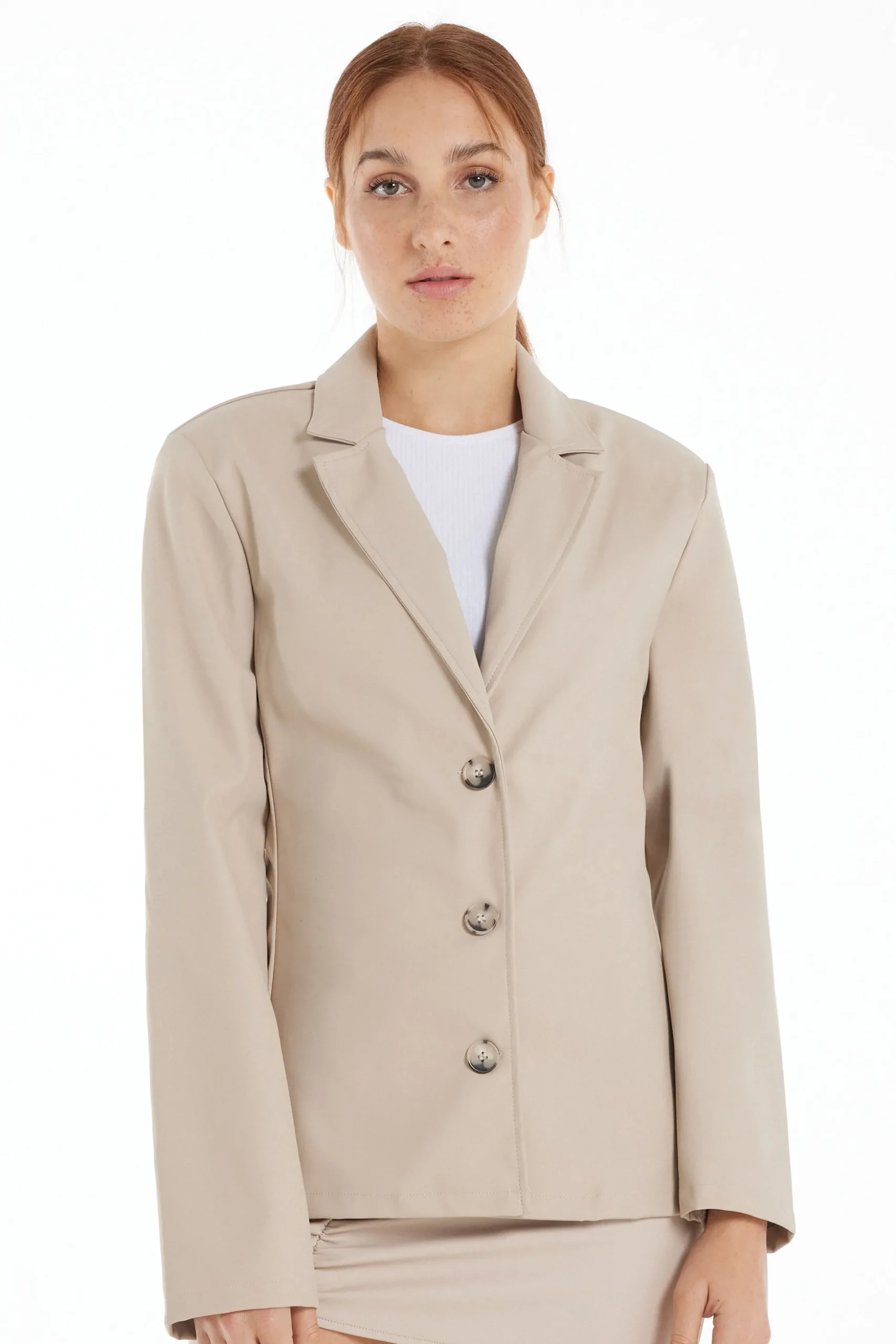 Opaque Coated-Effect Blazer Jacket - Jackets And Blazers - Women | Tezenis