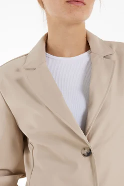 Opaque Coated-Effect Blazer Jacket - Jackets And Blazers - Women | Tezenis