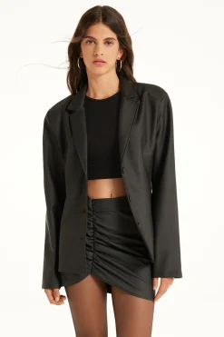Opaque Coated-Effect Blazer Jacket - Jackets And Blazers - Women | Tezenis