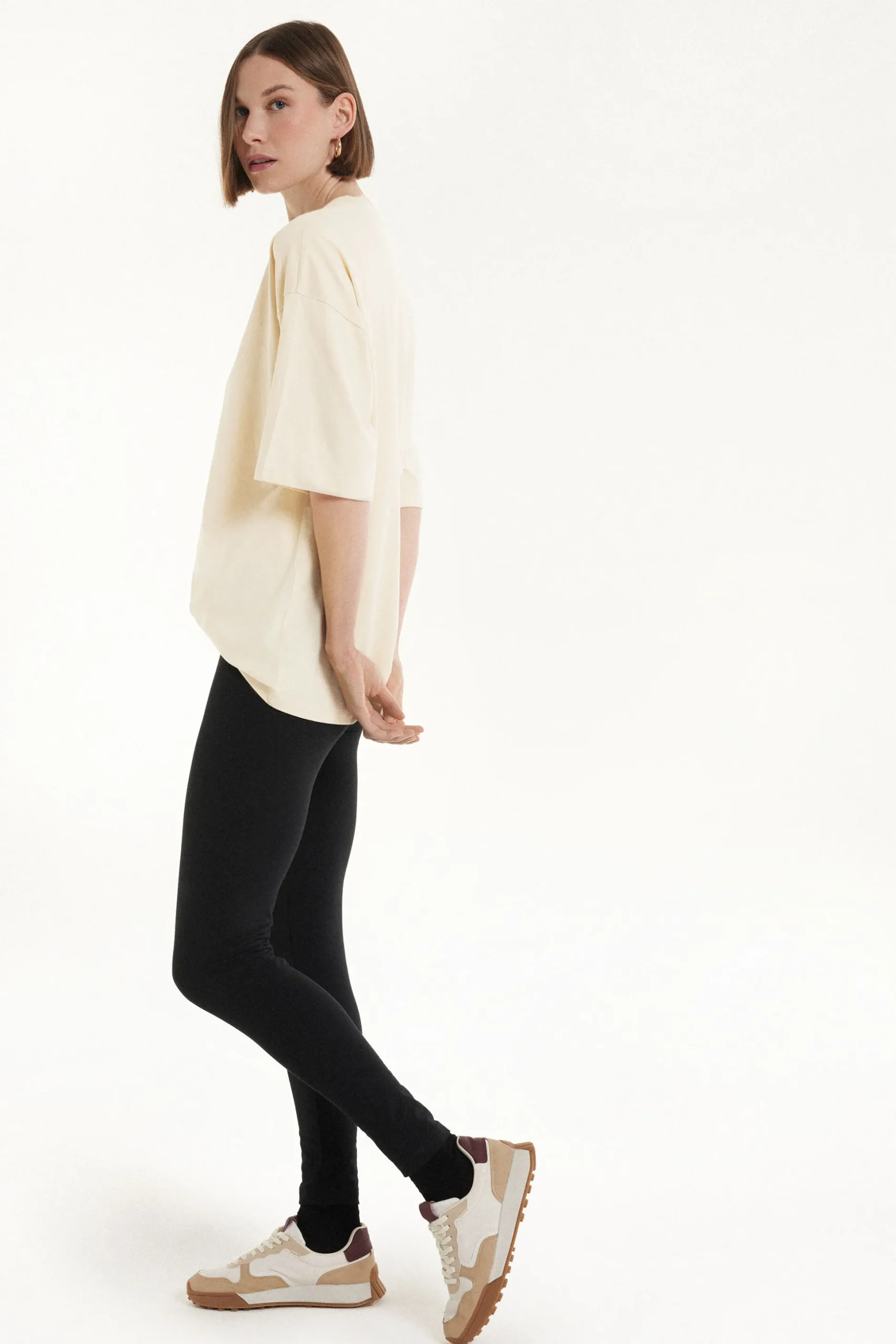 Oversized Crew-Neck Cotton T-Shirt - Short-Sleeved Tops - Women | Tezenis