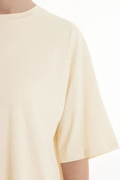 Oversized Crew-Neck Cotton T-Shirt - Short-Sleeved Tops - Women | Tezenis