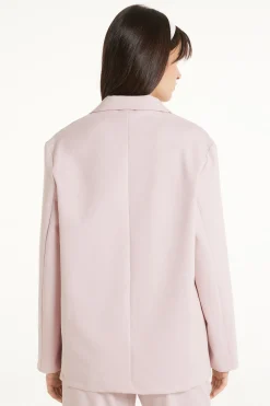 Oversized Long-Sleeved Canvas Blazer - Jackets And Blazers - Women | Tezenis