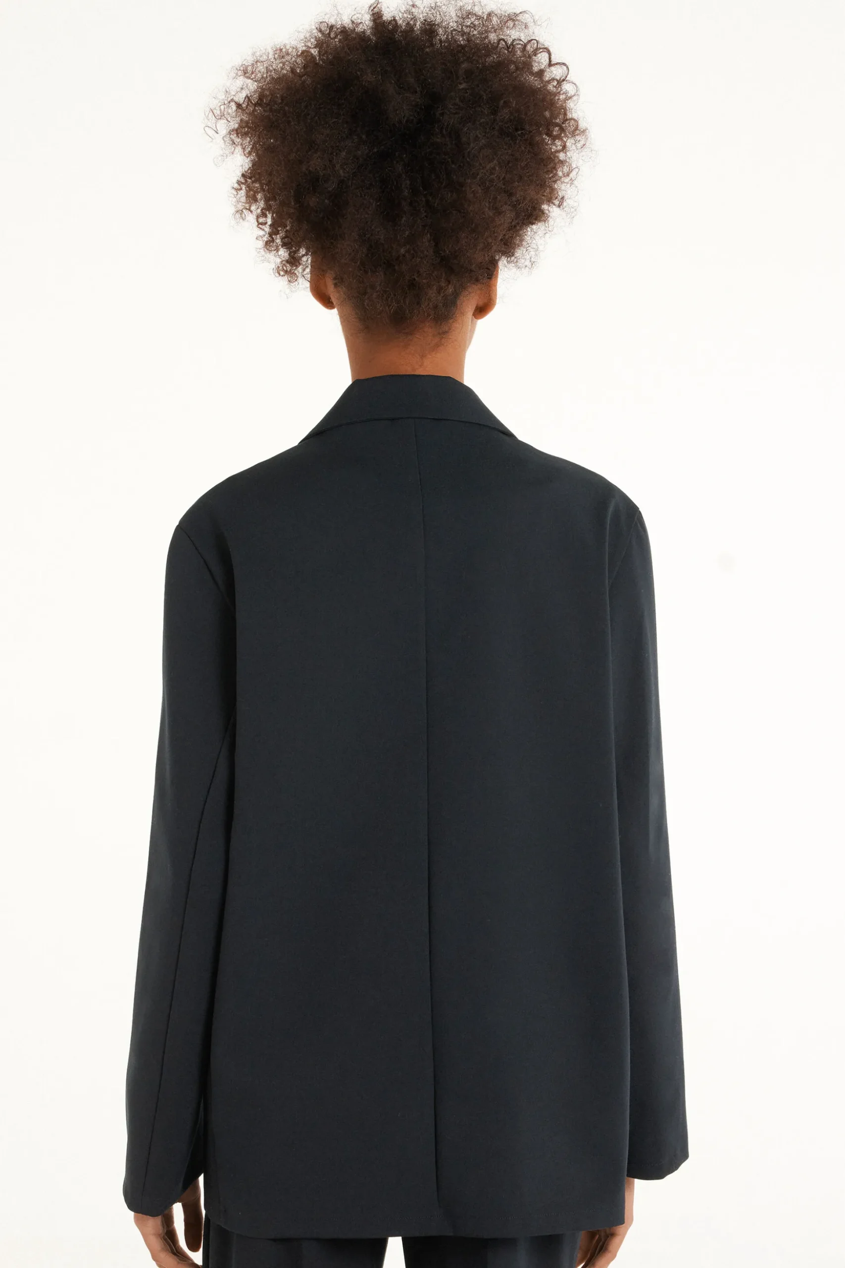 Oversized Long-Sleeved Canvas Blazer - Jackets And Blazers - Women | Tezenis