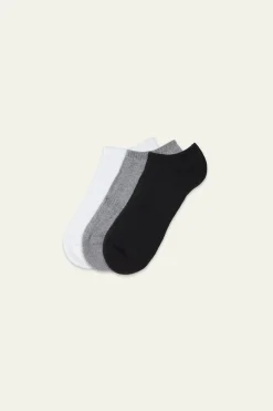 3-Pair Pack Cotton Sport Ankle Socks - Short Socks - Men | Tezenis