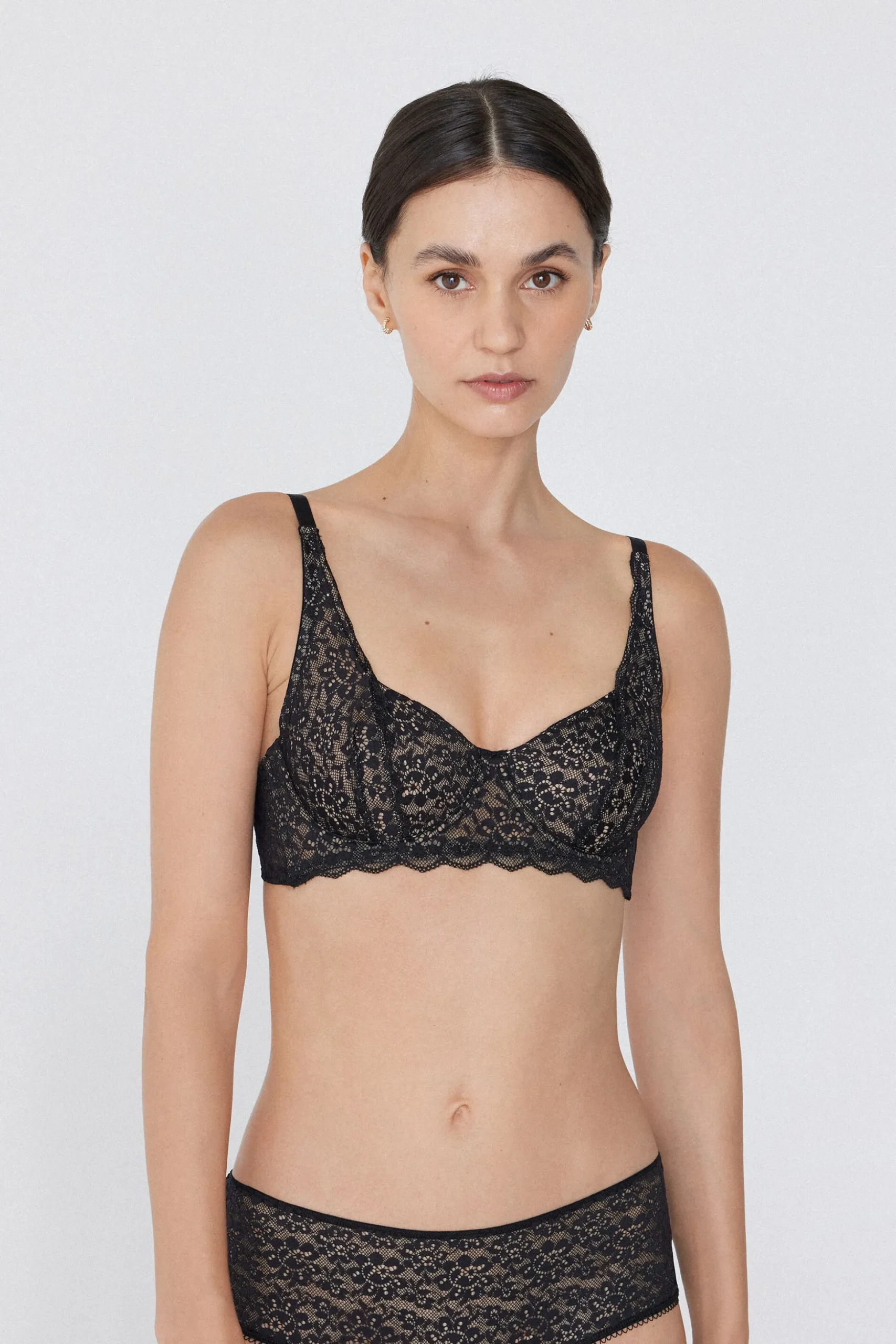 Paris Recycled Lace Unpadded Balconette Bra - Balconette - Women | Tezenis