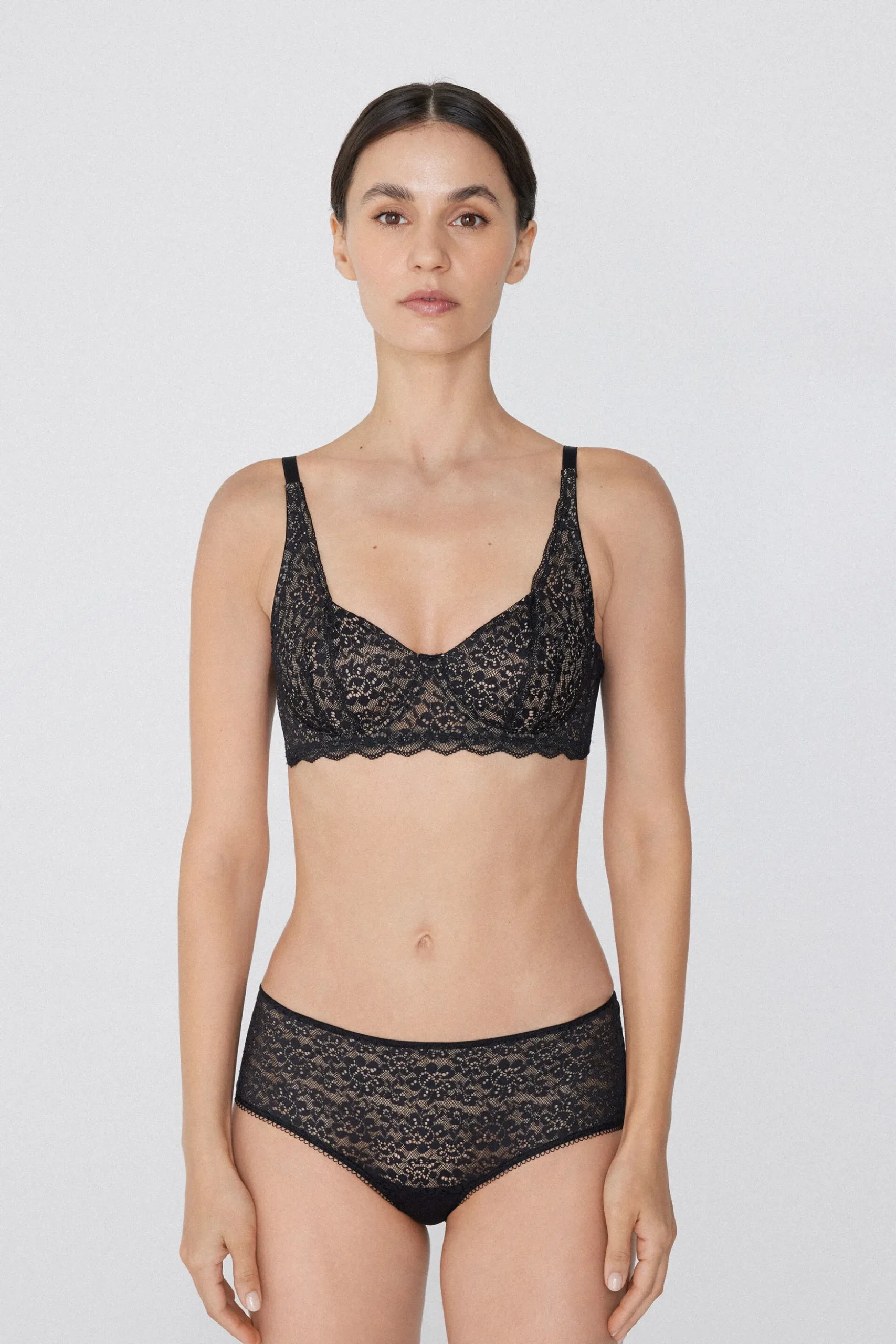 Paris Recycled Lace Unpadded Balconette Bra - Balconette - Women | Tezenis