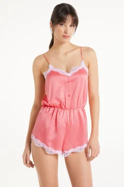Pastel Baby Satin Babydoll Romper - Nightdresses And Robes - Women | Tezenis