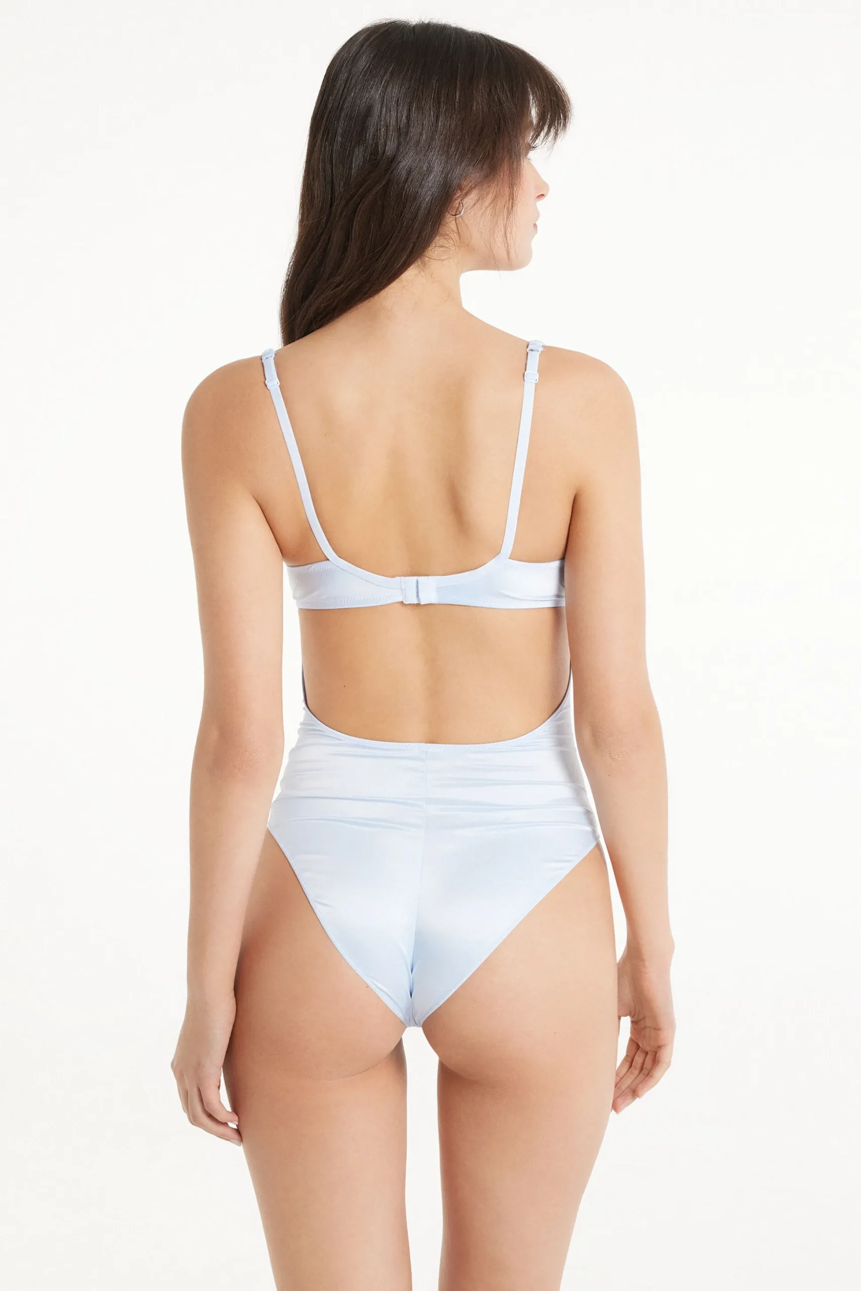 Pastel Baby Satin Thin Shoulder Strap Balconette Bodysuit - Underwear Bodysuits - Women | Tezenis