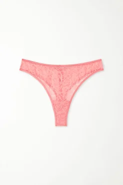 Pearl Pink Lace Brazilian Panties - Cheeky Briefs - Women | Tezenis