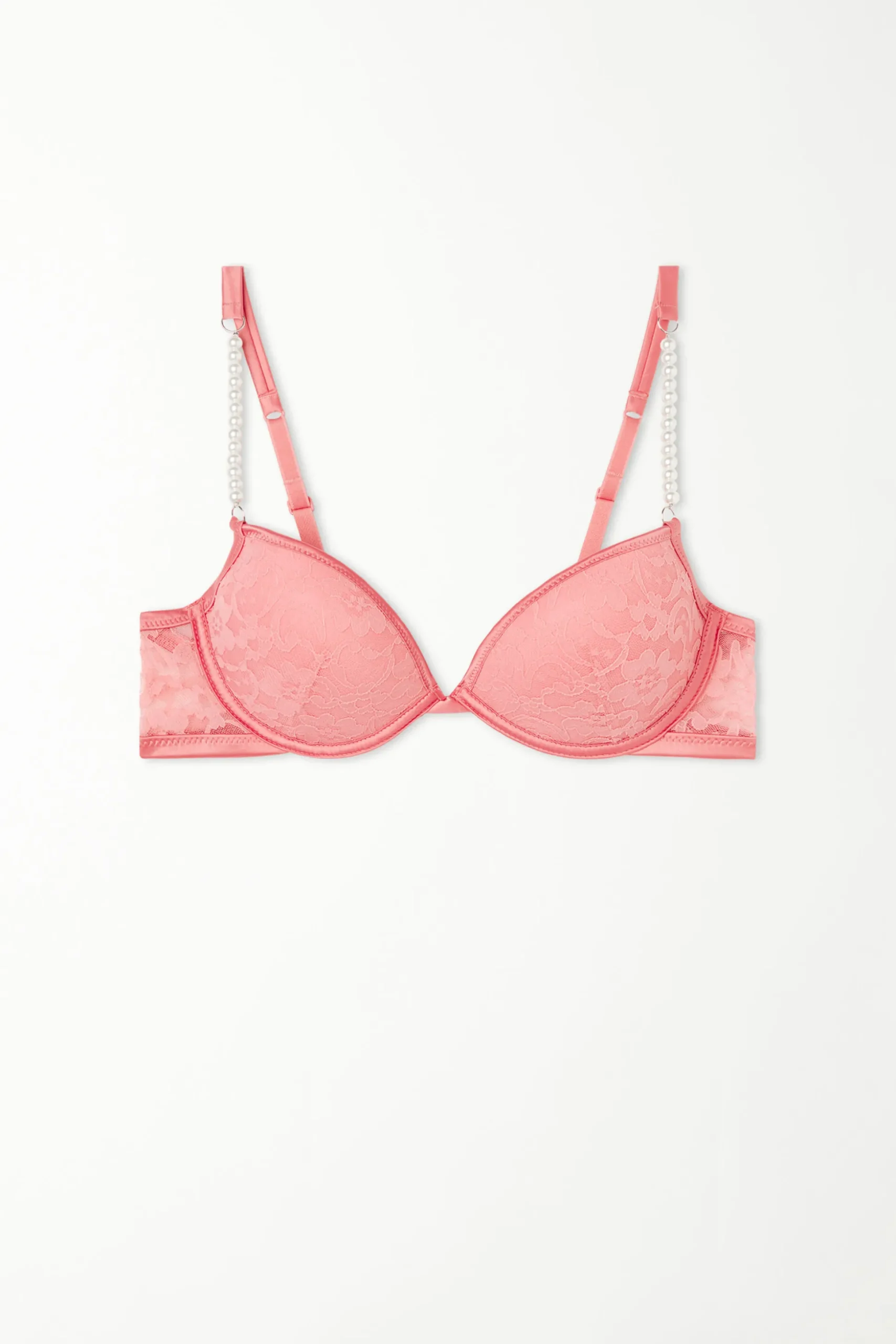 Pearl Pink Lace Moscow Push-up Bra - Push-up - Women | Tezenis