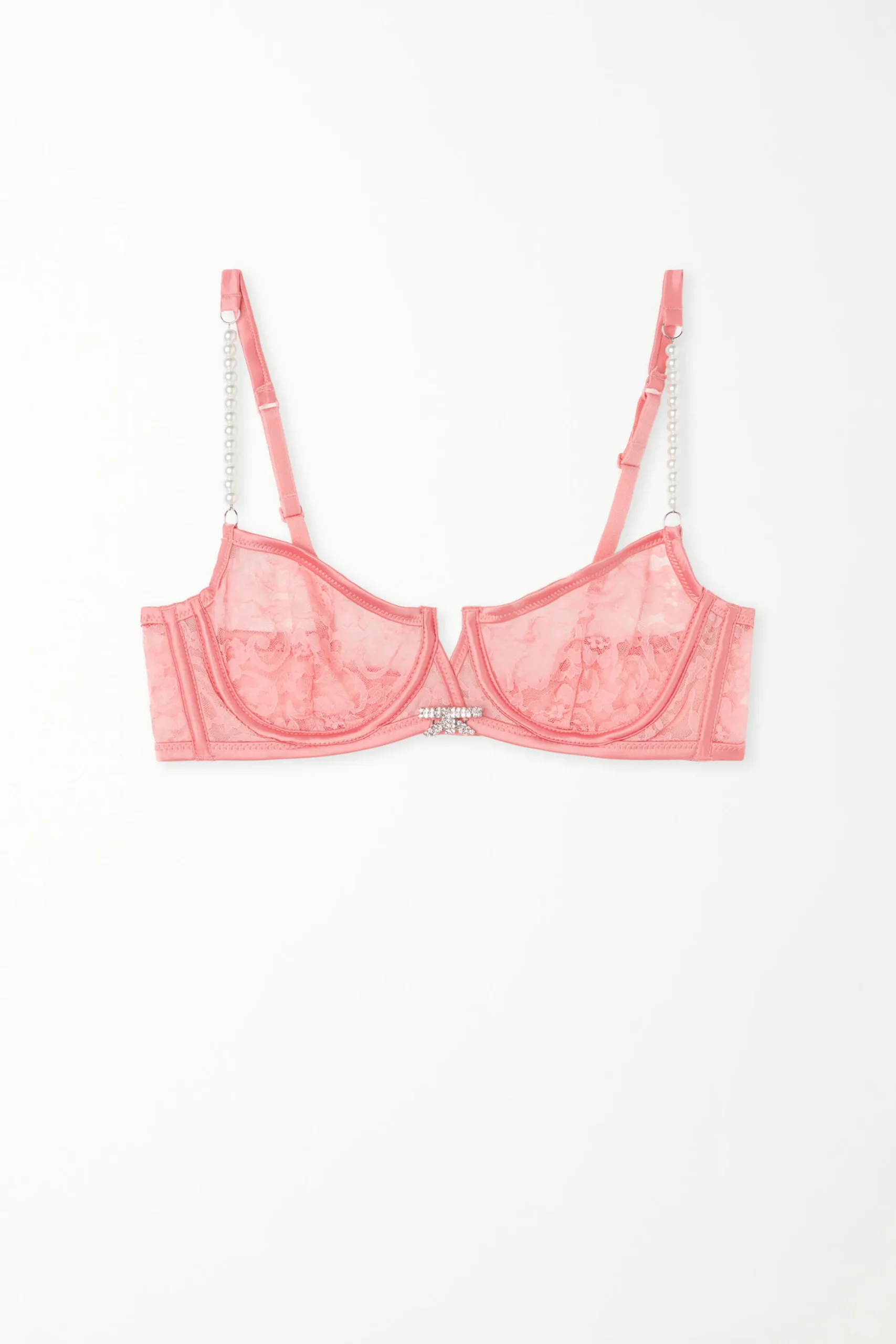 Pearl Pink Lace Paris Balconette Bra - Balconette - Women | Tezenis