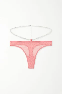 Pearl Pink Lace Thong - G-strings And Thongs - Women | Tezenis