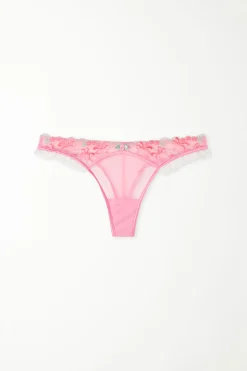 Pink Candy Lace High-Leg Brazilian Panties - Cheeky Briefs - Women | Tezenis