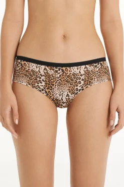 Printed Cotton Boyshorts - French Cut - Women | Tezenis