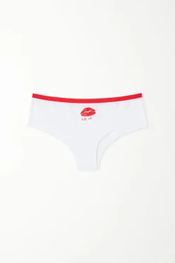 Printed Cotton Boyshorts - French Cut - Women | Tezenis