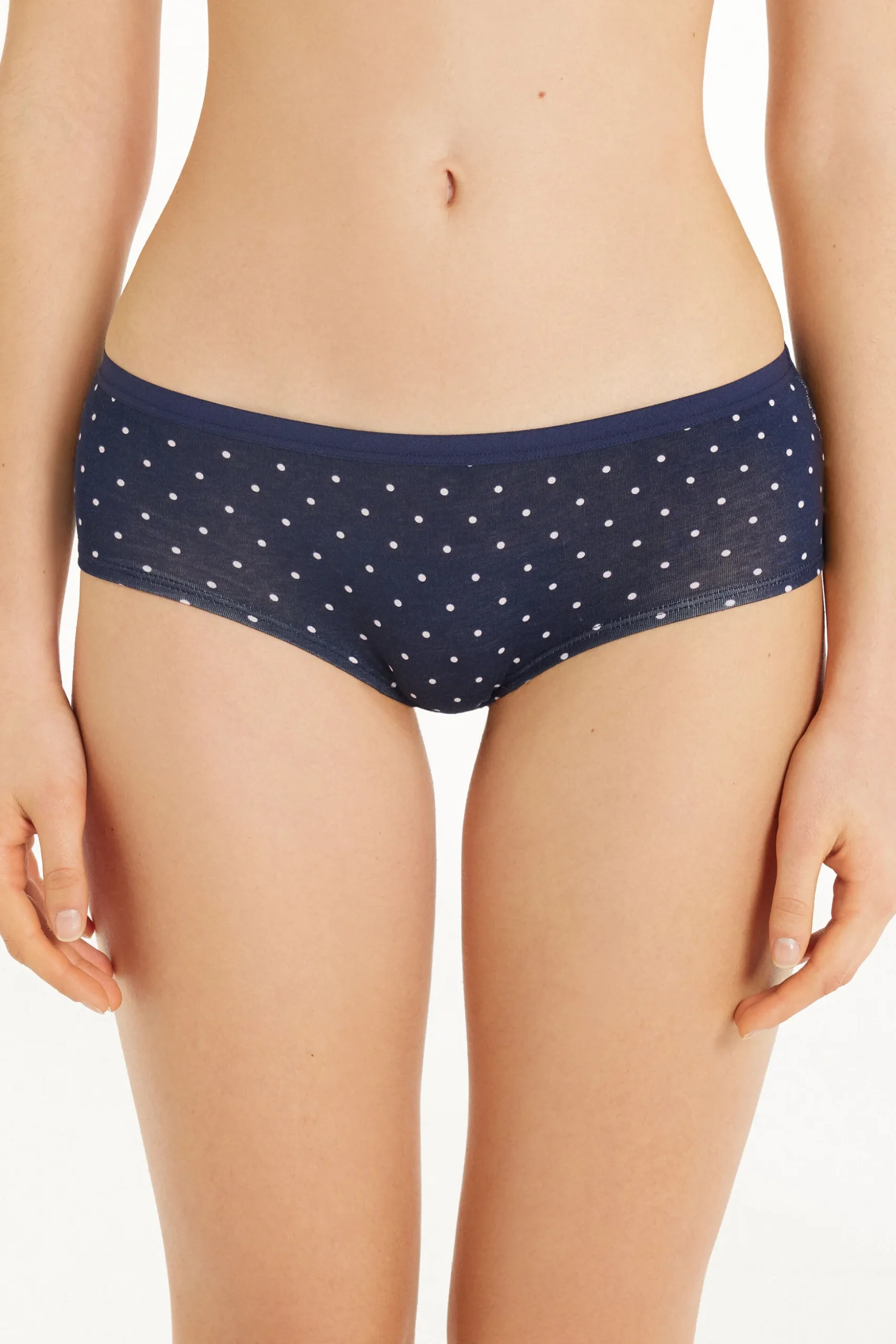 Printed Cotton Boyshorts - French Cut - Women | Tezenis