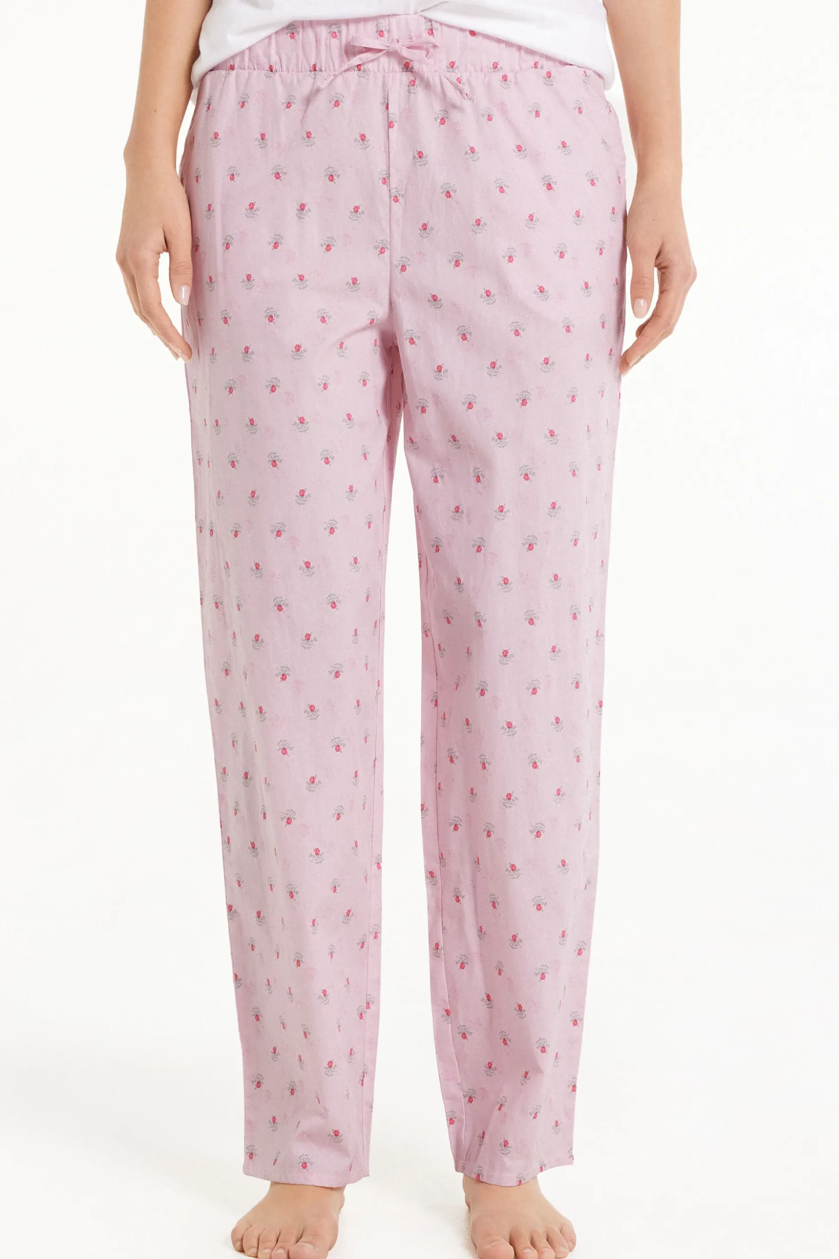 Printed Cotton Canvas Pants - Pajama Sets - Women | Tezenis