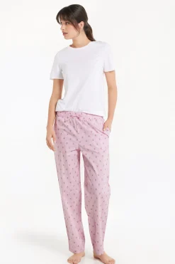 Printed Cotton Canvas Pants - Pajama Sets - Women | Tezenis