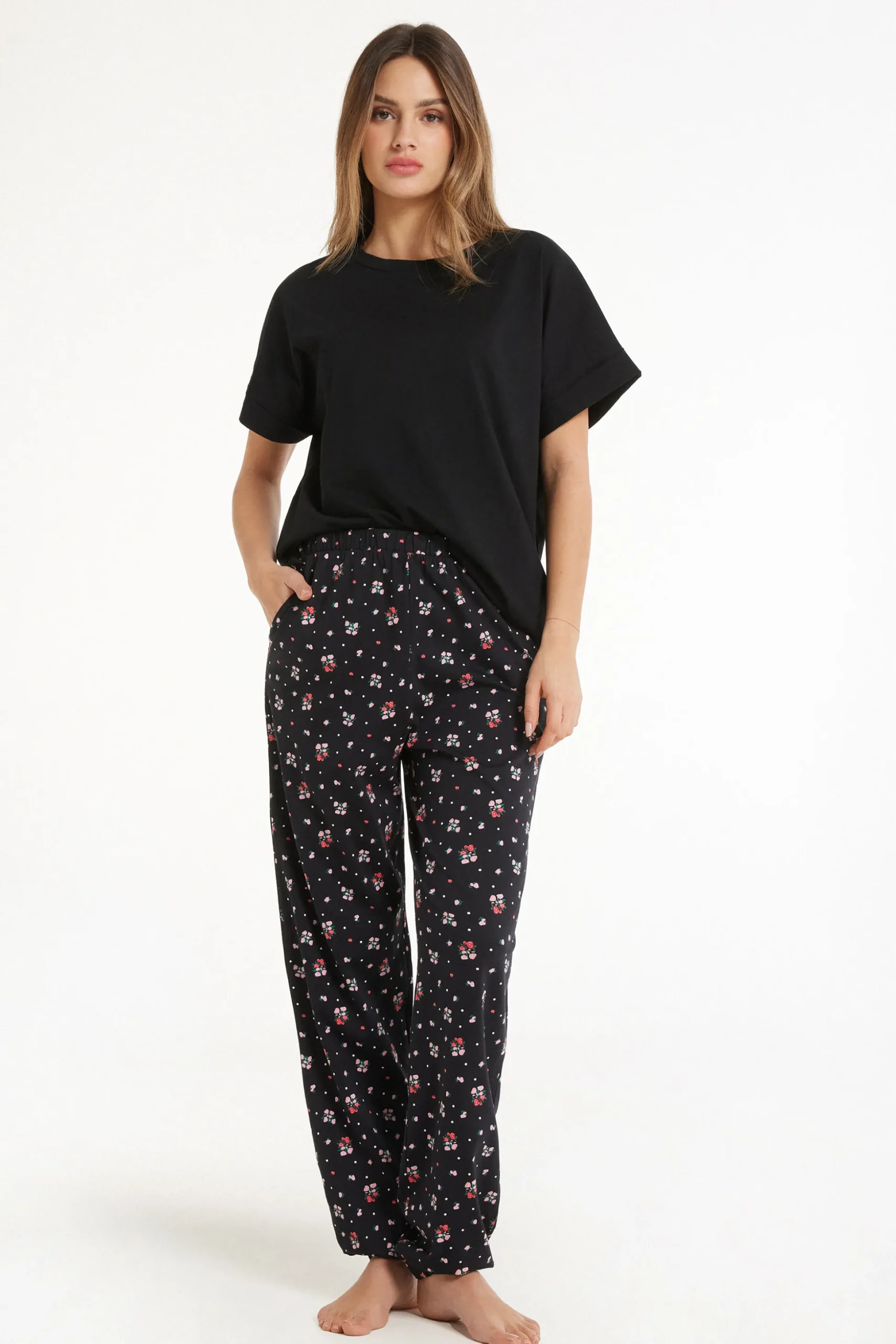 Printed Cotton Joggers - Pajama Sets - Women | Tezenis