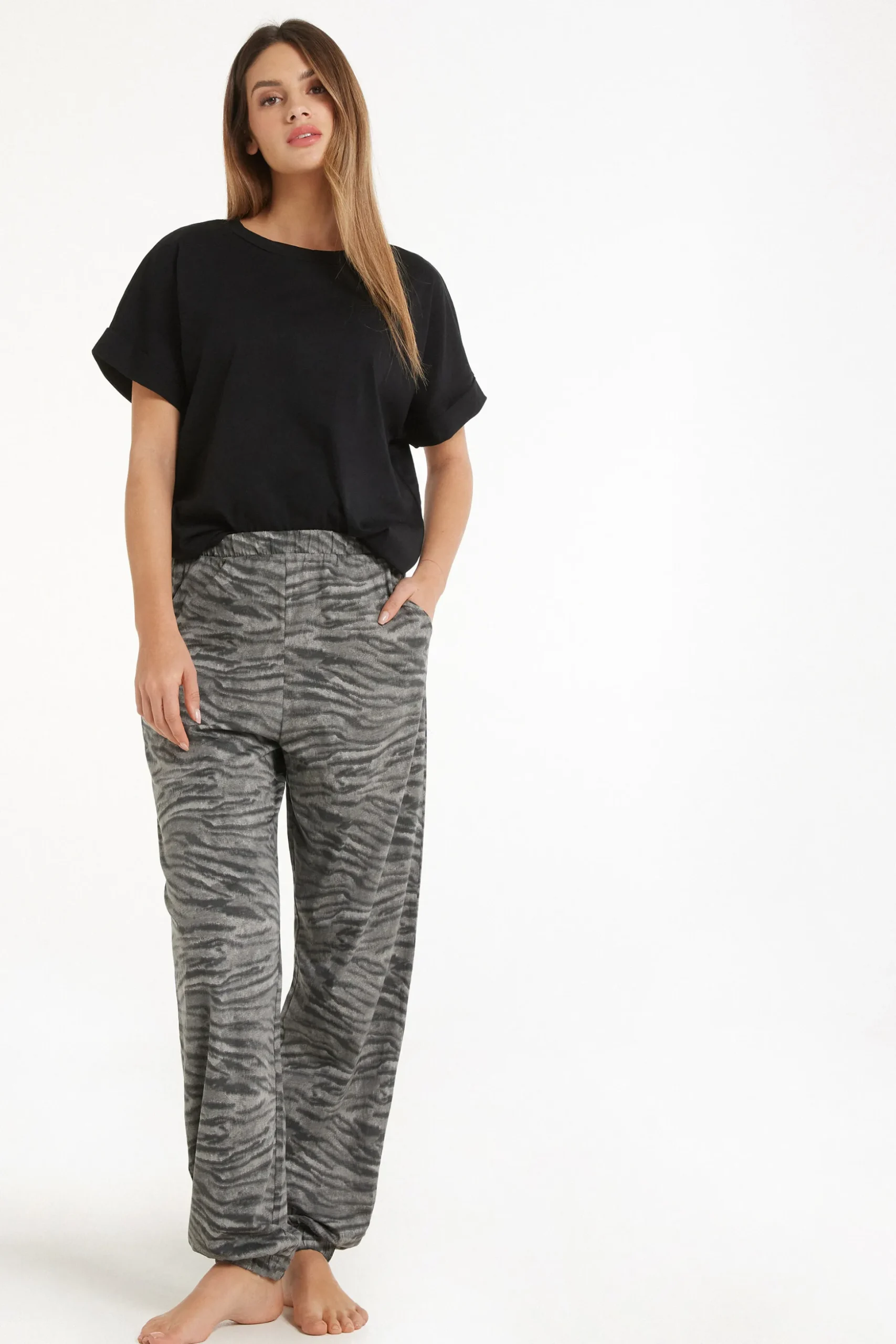 Printed Cotton Joggers - Pajama Sets - Women | Tezenis