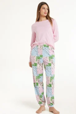 Printed Cotton Joggers - Pajama Sets - Women | Tezenis