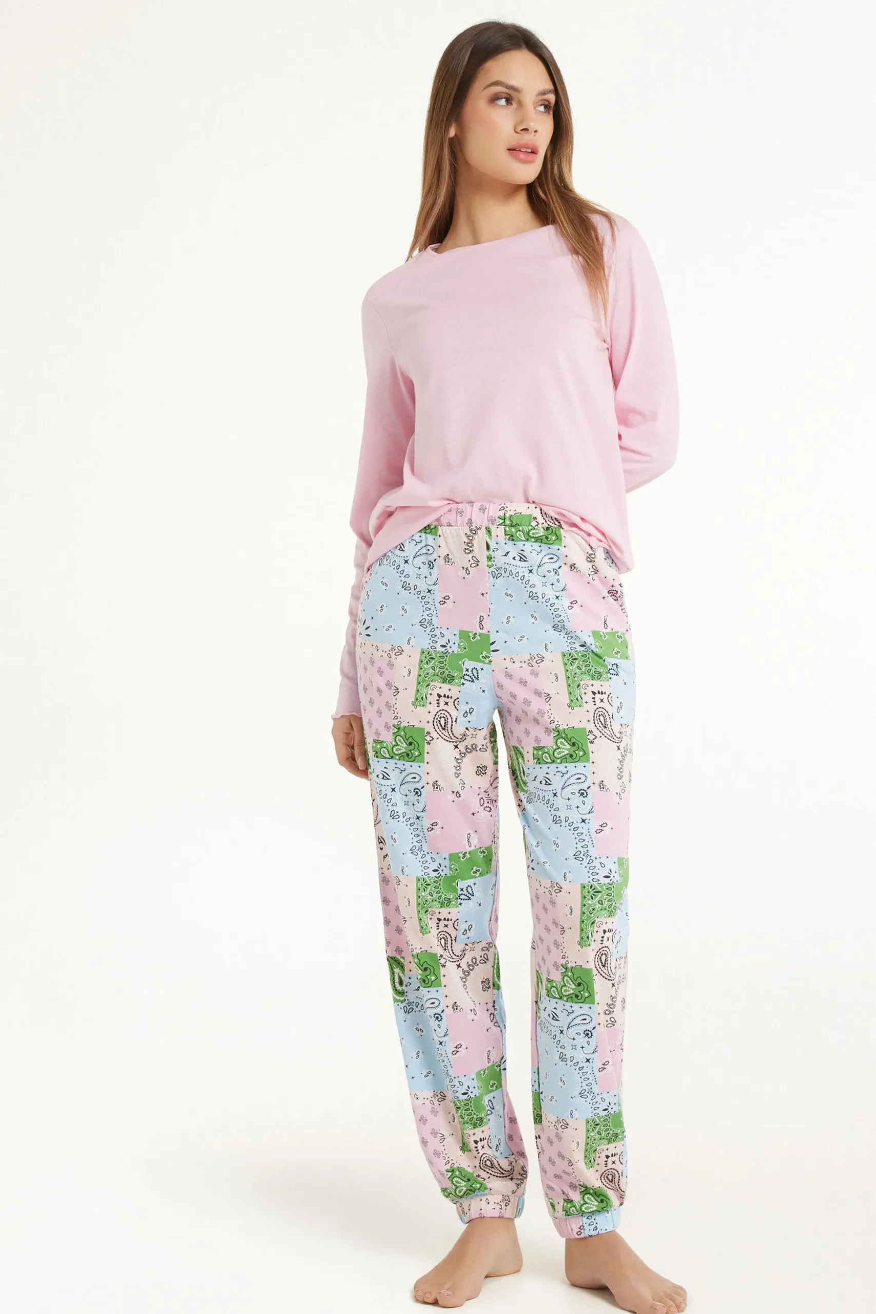 Printed Cotton Joggers - Pajama Sets - Women | Tezenis