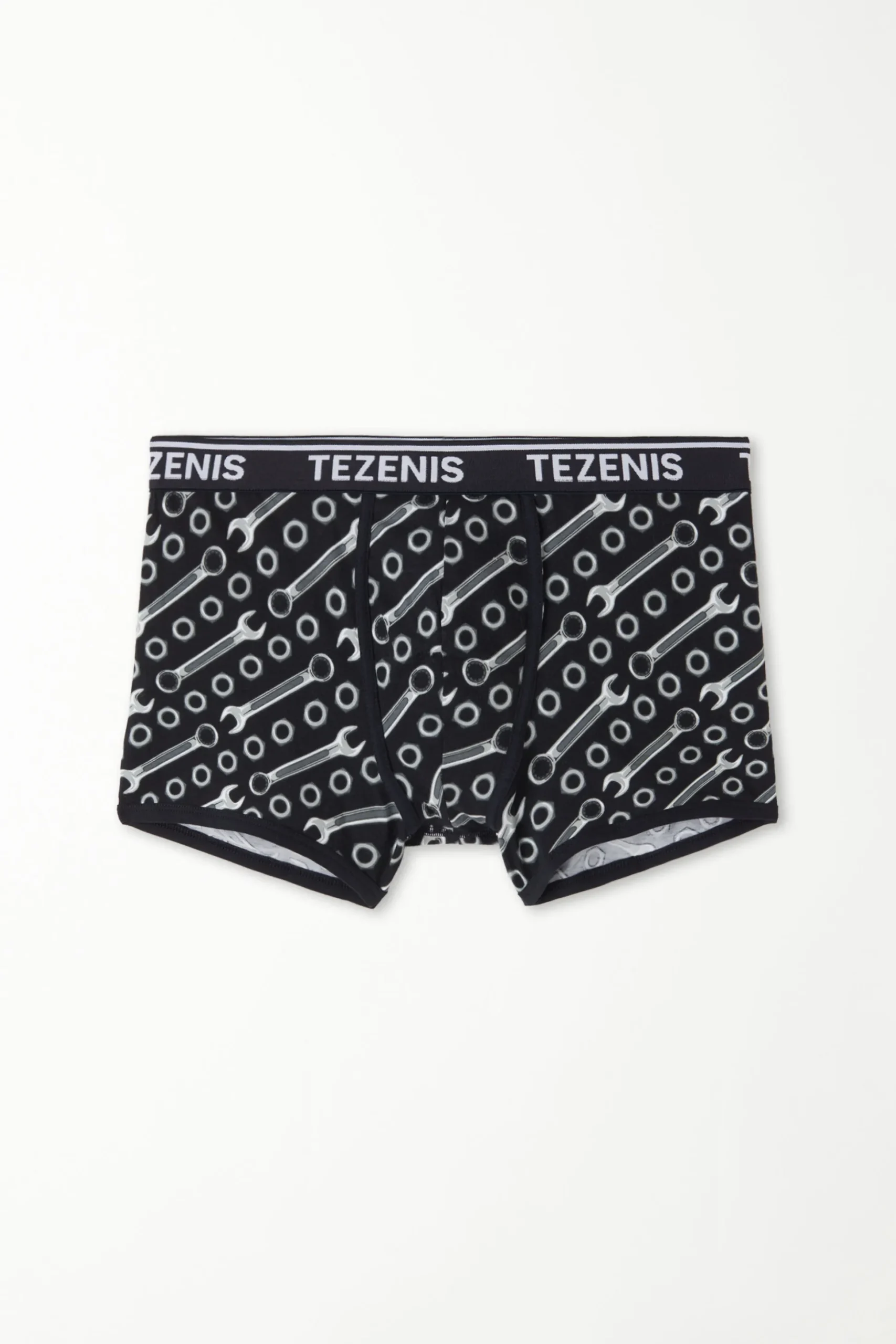 Printed Cotton Logo Boxers With Contrasting Trim - Boxers - Men | Tezenis