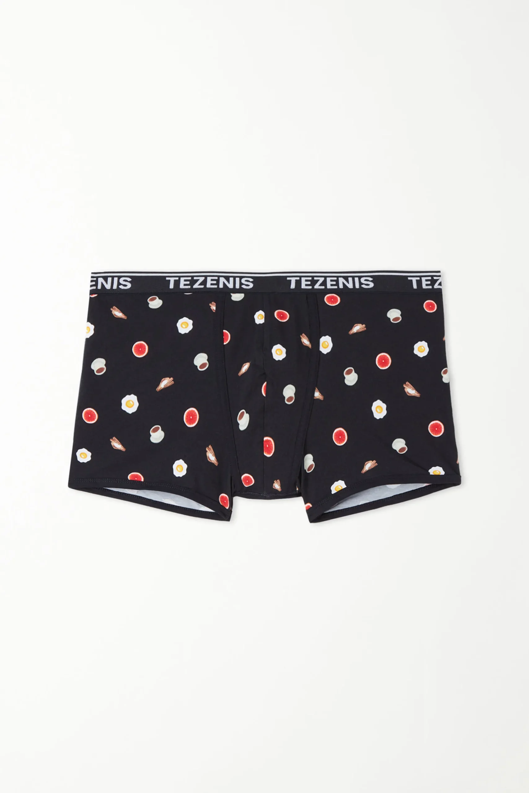 Printed Cotton Logo Boxers With Contrasting Trim - Boxers - Men | Tezenis