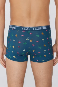 Printed Cotton Logo Boxers With Contrasting Trim - Boxers - Men | Tezenis