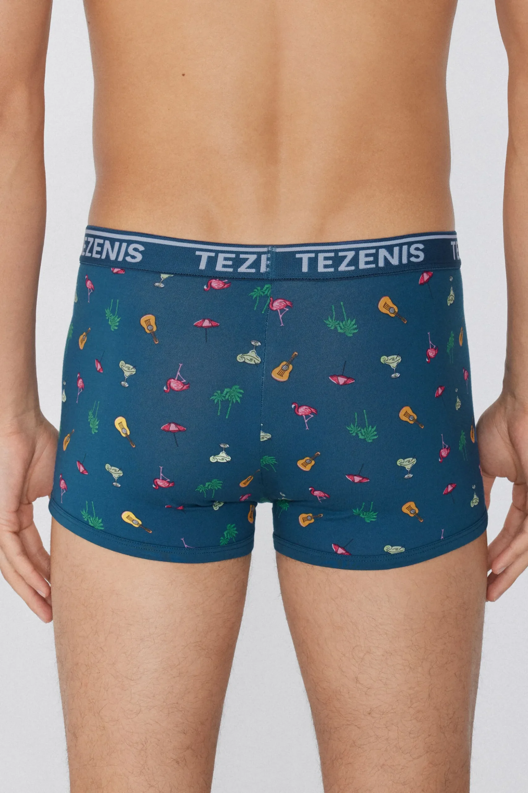 Printed Cotton Logo Boxers With Contrasting Trim - Boxers - Men | Tezenis