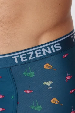 Printed Cotton Logo Boxers With Contrasting Trim - Boxers - Men | Tezenis