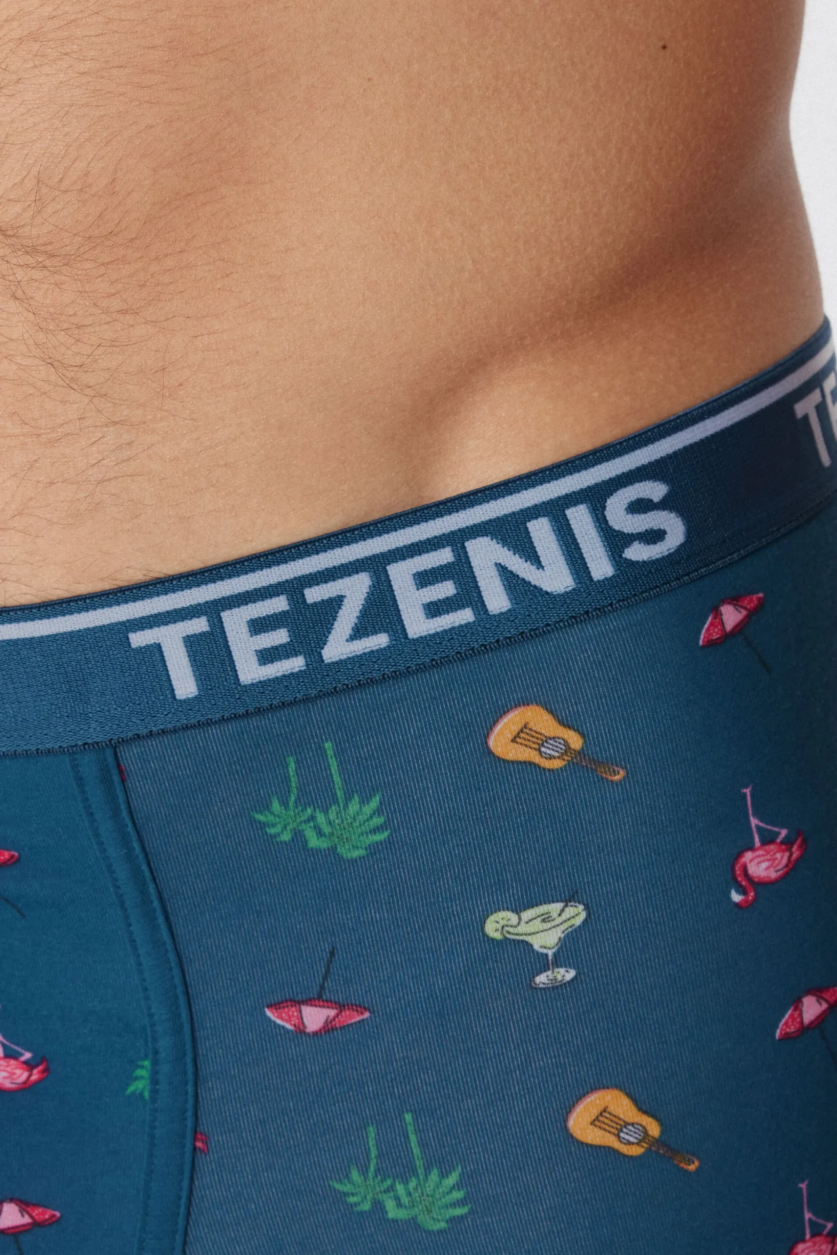 Printed Cotton Logo Boxers With Contrasting Trim - Boxers - Men | Tezenis