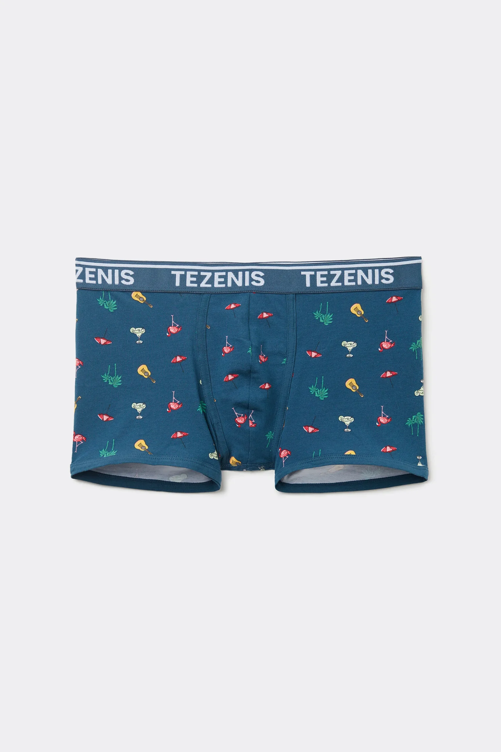 Printed Cotton Logo Boxers With Contrasting Trim - Boxers - Men | Tezenis
